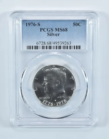 1976-S Kennedy Half Dollar Silver MS68 PCGS Blue Label