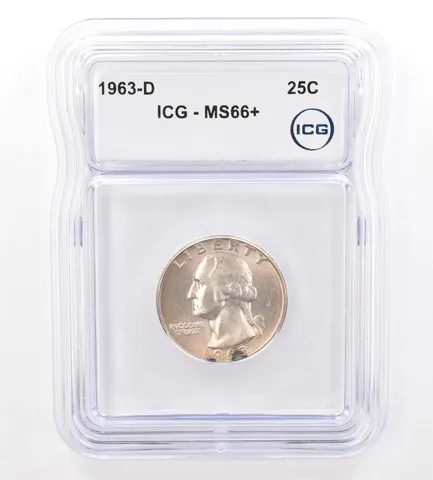 1963-D Washington Quarter MS66+ ICG Nice Tone *7393