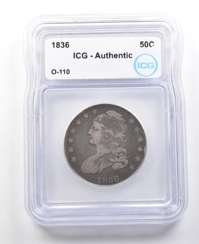 1836 Capped Bust Half Dollar O-110 Authentic ICG *3110