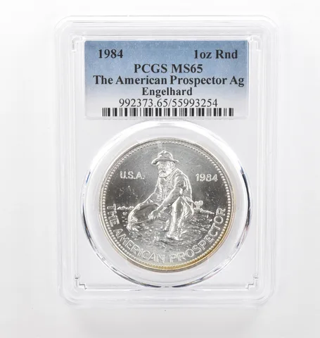 1984 Engelhard Prospector 1 Oz Silver MS65 PCGS Beautiful Tone *2157