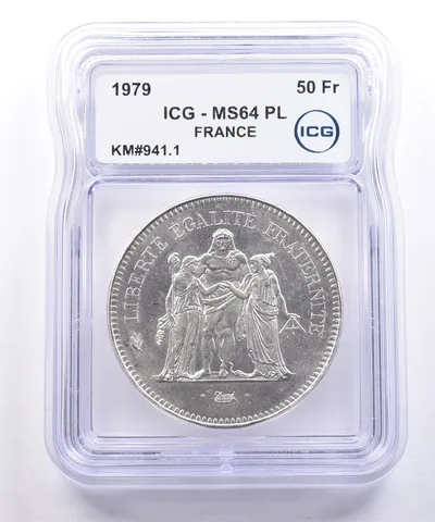 1979 France 50 Francs KM#941.1 MS64 PL ICG