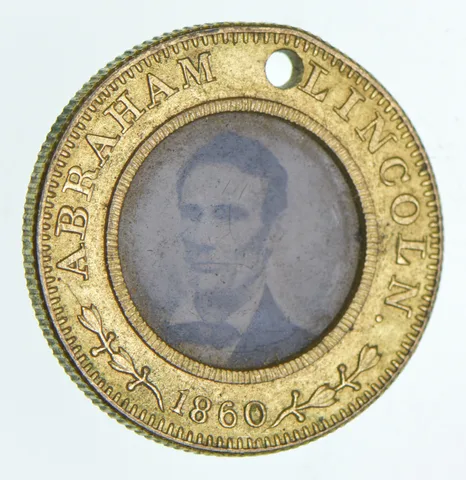 1860 Abraham Lincoln Hamlin Ferrotype Medal a5109