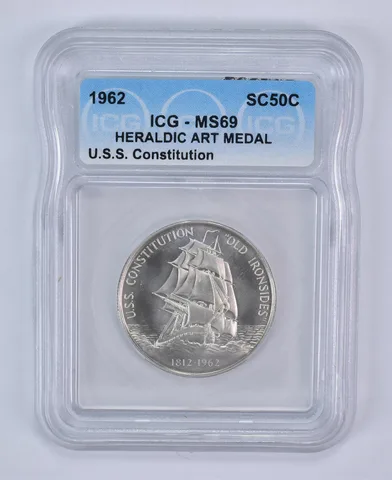 1962 So Called Half Dollar U.S.S. Constitution MS69 ICG