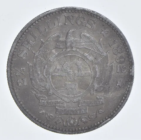 SILVER - WORLD Coin - 1892 South Africa 2 1/2 Shillings - World Silver Coin *845