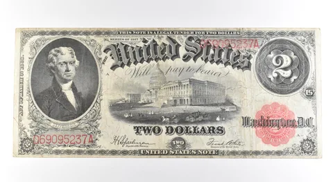 1917 $2 Legal Tender Large Note Red Seal *2642