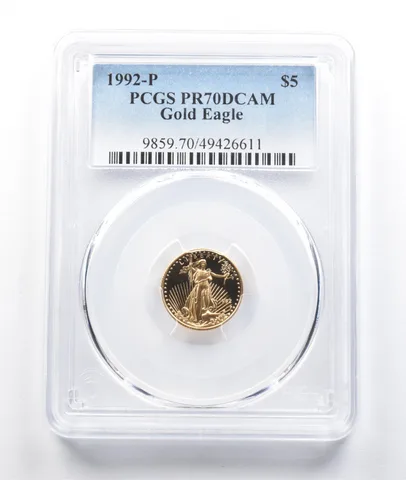 1992-P $5 American Gold Eagle 1/10 Oz Gold PR70 DCAM PCGS