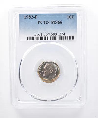 1982-P Roosevelt Dime MS66 PCGS Beautiful Tone *8311