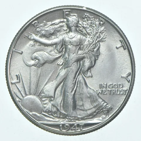 BU 1947-D Walking Liberty Half Dollar Uncirculated 90% Silver