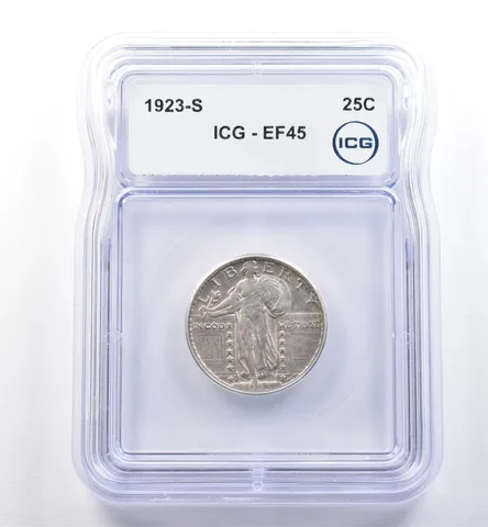 1923-S Standing Liberty Quarter EF45 ICG a8184
