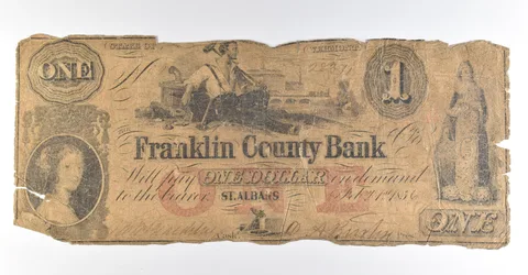 1856 $1 St Albans VT Franklin County Bank Obsolete Note *8461