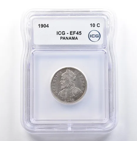 1904 Panama 10 Centesimos EF45 ICG *9873