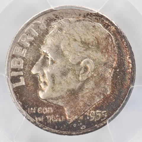 1955-S Roosevelt Dime AU50 PCGS Beautiful Tone *0870