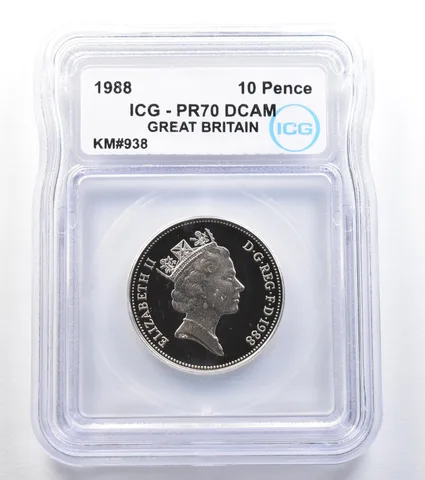 1988 Great Britain 10 Pence KM#938 PR70 DCAM ICG a7877