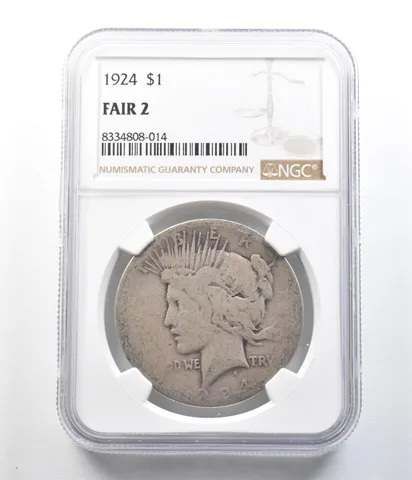 1924 Peace Silver Dollar Fair 2 NGC Lowball *9617