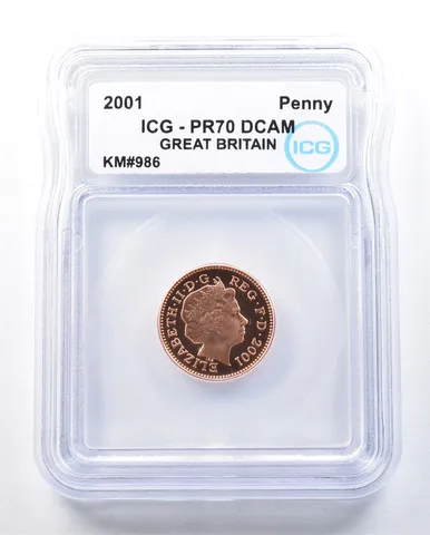 2001 Great Britain Penny KM#986 PR70 DCAM ICG *8998