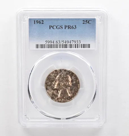 1962 Washington Quarter PR63 PCGS Beautiful Tone *0324