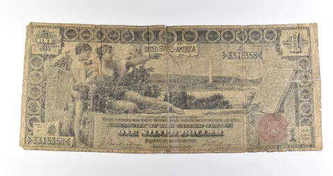 1896 B $1 Silver Certificate Red Seal Large Note Fr#224 *4593
