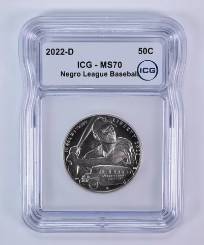 2022-D Negro League Baseball Commemorative Half Dollar MS70 ICG