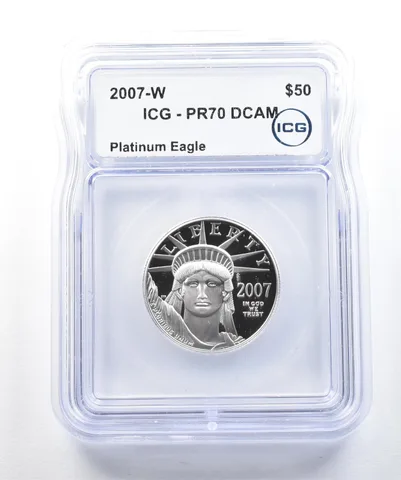 2007-W $50 American Platinum Eagle 1/2 Oz Platinum PR70 DCAM ICG