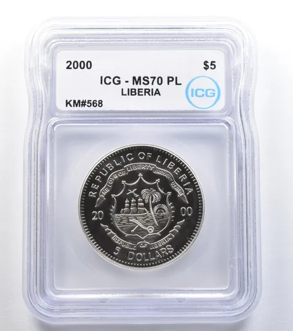 2000 Liberia 5 Dollars KM#568 MS70 PL ICG *7966