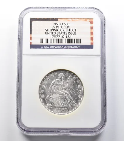 Shipwreck Effect 1860-O Seated Liberty Half Dollar Issue SS Republic NGC a2446