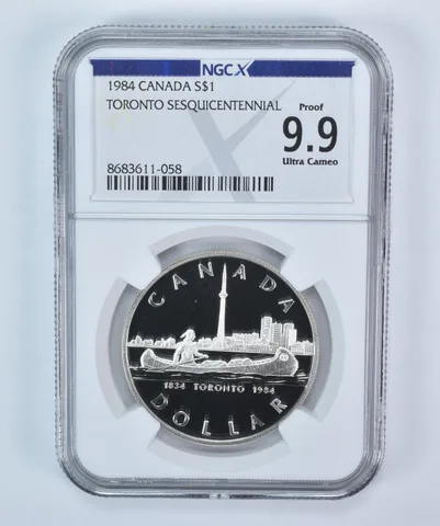 1984 Canada 1 Dollar Silver Toronto Sesquicentennial Proof 9.9 UCAM NGC X NGCX