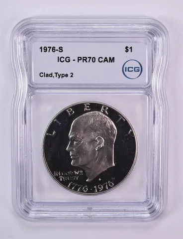 1976-S Eisenhower $1 Clad Type 2 PR70 CAM ICG