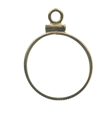 14K 18mm GF 1/10 Oz China Panda $2.50 Gold Coin Bezel Pendant Frame Edge a1338