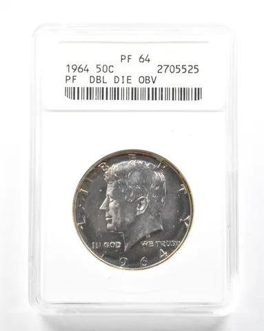 1964 Kennedy Half Dollar DDO PF64 ANACS *2033