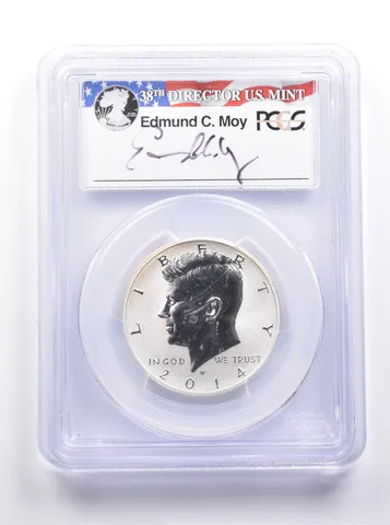 PR70 Reverse PF 2014-W Kennedy Half Dollar 50th Anniv Set Moy Sign FS PCGS *7534