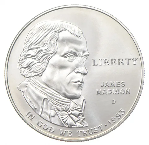 1993-D Unc Madison Bill of Rights Commemorative Silver Dollar $1