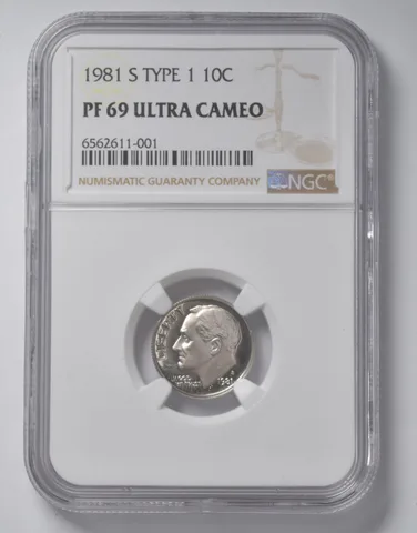 1981-S Type 1 Roosevelt Dime PF69 UCam NGC Brown Lbl