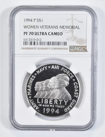 1994-P Women in Military Veteran Commemorative Proof Silver Dollar PF70 NGC