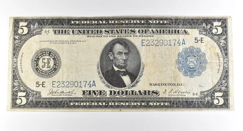 1914 $5 Richmond VA FRN Large Note Blue Seal *3708
