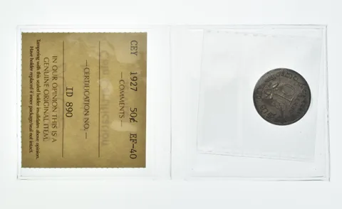 1927 Ceylon 50 Cents*7988