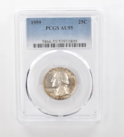 1959 Washington Quarter AU55 PCGS Beautiful Tone *0956