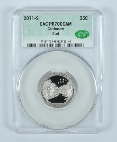 2011-S Washington Quarter Chickasaw CLAD ATB PR70 DCAM CAC CACg