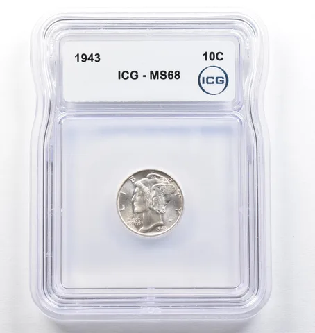1943 Mercury Dime MS68 ICG *0720