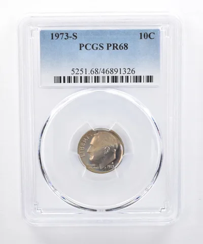 1973-S Roosevelt Dime PR68 PCGS Beautiful Tone *8333