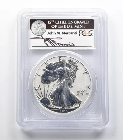 Reverse PF PR69 2011-P American Silver Eagle 25 Anniv Set Mercanti FS PCGS *3139