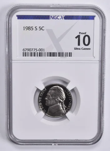 1985-S Jefferson Nickel Proof 10 UCAM NGC X NGCX