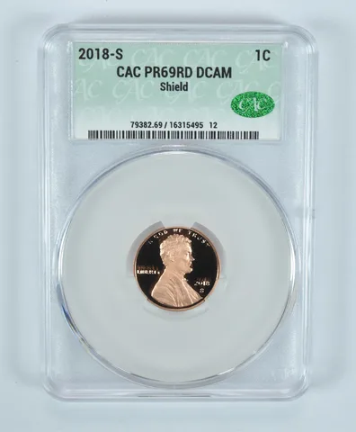 2018-S Lincoln Shield Cent PR69 RD DCAM CAC CACg