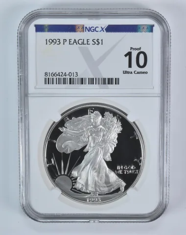 1993-P American Silver Eagle Proof 10 NGC X