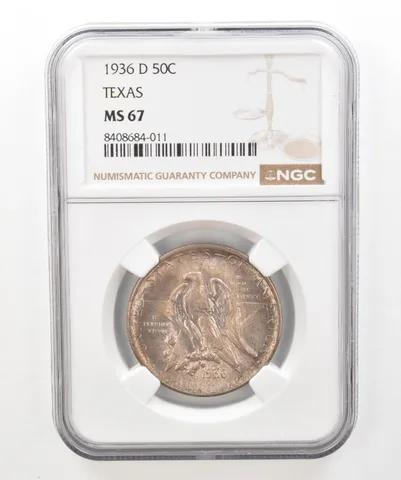 1936-D Texas Commemorative Half Dollar MS67 NGC Beautiful Tone *5203