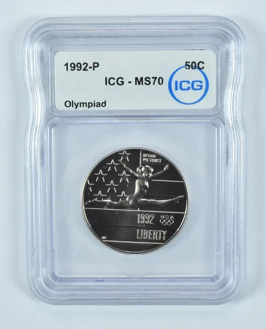 1992-P Olympic Gymnastics Commemorative Half Dollar MS70 ICG