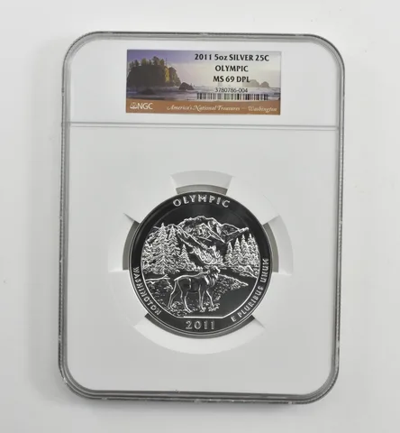 2011 5 Oz Silver Quarter America The Beautiful Olympic MS69 DPL NGC *1567