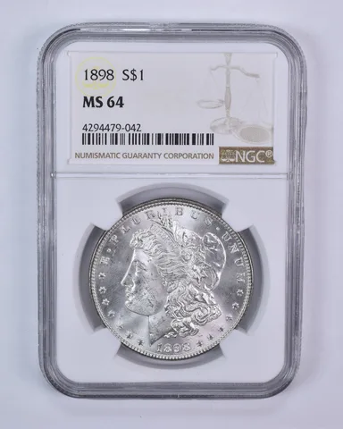 1898 Morgan Silver Dollar MS64 NGC Brown Label