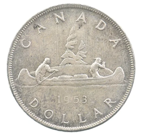 1953 Canada 1 Dollar Silver Voyageurs *4059