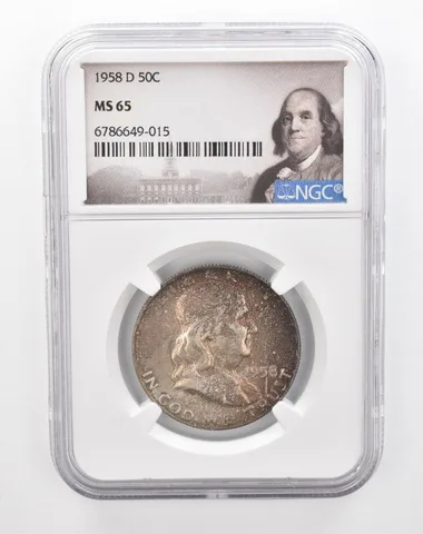 1958-D Franklin Half Dollar MS65 NGC Beautiful Tone *2854