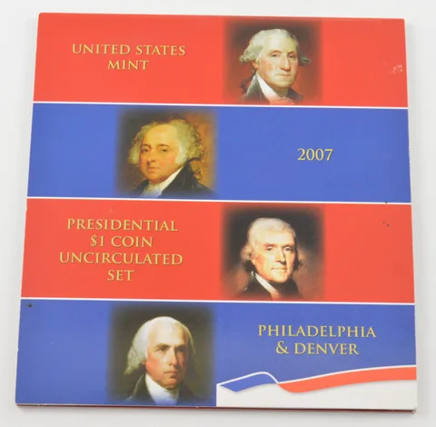 2007 Presidential $1 US Mint Uncirculated P & D 8-Coin SET